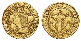 Royaume d'Espagne
Ferdinand II (Ferdinand V d'Espagne), 1504-1516. 
Ducat non daté, Valence. Buste couronné à gauche dans un polylobe. Lettre S derr...