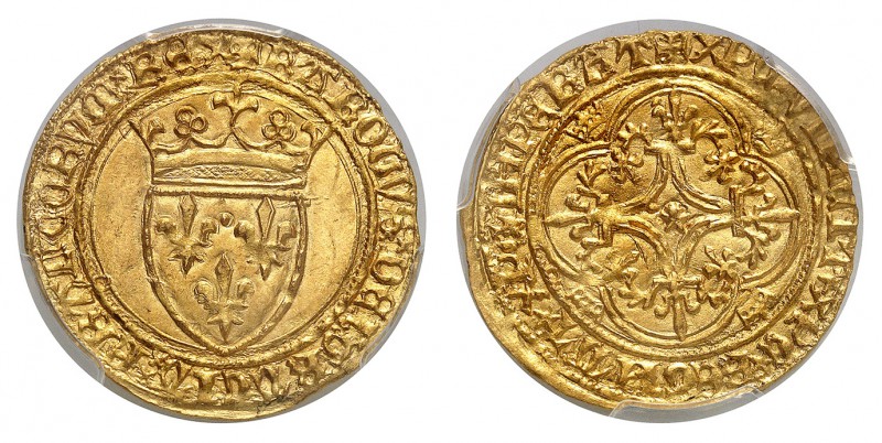 Royaume de France
Charles VI, 130-1422. 
Ecu d'or non daté, cinquième émission...