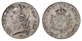 Royaume de France
Louis XV, 1715-1774. 
Ecu au bandeau 1740 A, Paris. FRAPPE sur FLAN BRUNI. Tête à gauche, un bandeau dans les cheveux / Ecu ovale ...