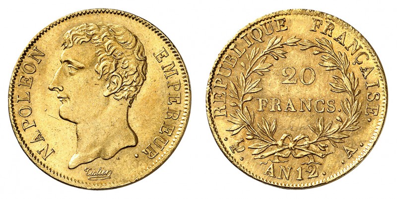Epoque contemporaine 
Premier Empire, 1804-1814. 
20 Francs An 12 (1803-1804) ...