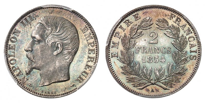Epoque contemporaine 
Second Empire, 1854-1870. 
2 Francs 1854 A, Paris. FRAPP...