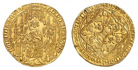 MONNAIES PROVINCIALES - Aquitaine
Edouard, le Prince Noir, 1362-1372. 
Noble Guyennois à la Rose ou Pavillon d'or non daté (vers 1362-63), La Rochel...