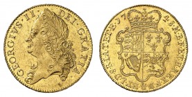 Georges II, 1727-1760. 
5 Guinées 1748, Londres. Tête laurée à gauche / Armoiries couronnées. Tranche inscrite en relief. 41,89g. Fr. 334; S. 3666. ...