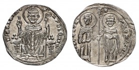 Brescia
Berardo Maggi, 1298-1308. 
Gros non daté (vers 1302-1308). Saint Apollonius assis de face, bénissant de la main droite et tenant une crosse ...