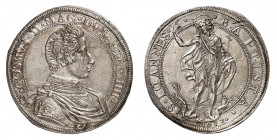 Florence
Cosme II de Médicis, 1608-1620. 
Piastre 1613, Florence. Buste drapé et cuirassé à droite / Saint Jean-Baptiste debout de face et tenant un...