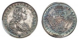 Florence
François III, 1737-1765. 
Demi Francescone de 5 Paoli 1758, Pise (Florence). Buste drapé à droite / Aigle bicéphale couronnée portant un Ec...