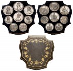 Lombardo-Vénétie
François-Joseph I, 1848-1866. 
Série de quatre paires de médailles en argent consacrées à la bataille de Novare et à la reconquête ...