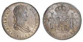 Ferdinand VII, 1808-1833. 
8 Reales 1824 JM, Lima. Buste lauré et drapé à droite. Date au-dessous / Ecu couronné entre les colonnes d'Hercule. Tranch...