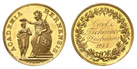 Berne
Prix d'école en or (dessin) décerné à Carl Tscharner en 1811, par A. Schenk. Minerve casquée et armée d'une lance, couronnant un élève méritant...