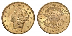 20 Dollars 1876 S, San Francisco. Tête de la Liberté à gauche, entourée de treize étoiles. Date en dessous / Ecusson sur une aigle aux ailes éployées....