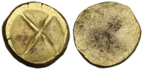 Greek Italy. Etruria, uncertain mint. AV 10-Asses, 3rd century BC. Obv. X within round incuse. Rev. Blank. Vecchi EC Undefined mints, Series 1; HN Ita...