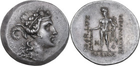 Continental Greece. Islands off Thrace, Thasos. AR Tetradrachm, c. 150-140 BC. Obv. Head of young Dionysos right, diademed and wearing ivy wreath. Rev...
