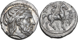 Continental Greece. Kings of Macedon. Philip III Arrhidaios (323-317 BC). AR Tetradrachm. In the types of Philip II. Amphipolis mint. Struck under Pol...