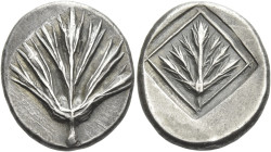 Selinus
Didrachm circa 515-470, AR 20mm, 8.44 g. Selinon leaf. Rev. Selinon leaf diagonally oriented in linear square within incuse square. Arnold-Bi...