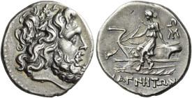 Magnetes
Drachm circa 140-130, AR 19 mm, 4.18 g. Laureate head of Zeus r. Rev. Artemis, holding bow in her r. hand and quiver over her l. shoulder, s...