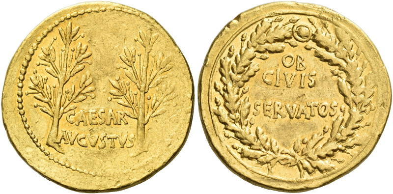 Octavian as Augustus, 27 BC – 14 AD
Aureus, Caesaraugusta (?) circa 19-18, AV 2...