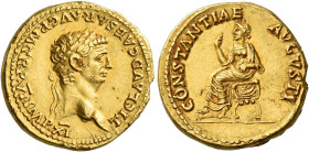 Claudius augustus, 41 – 54
Aureus 46-47, AV 20 mm, 7.72 g. TI CLAVD CAESAR AVG P M TR P VI IMP XI Laureate head r. Rev. CONSTANTIAE – AVGVSTI Ceres s...