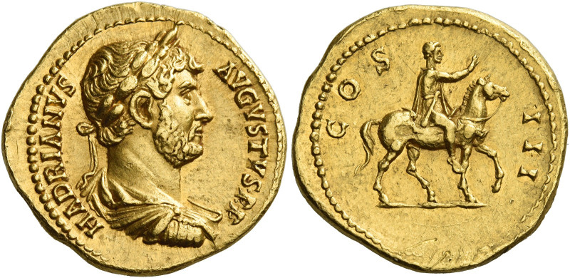 Hadrian augustus, 117 – 138
Aureus 128-129, AV 20 mm, 7.40 g. HADRIANVS – AVGVS...