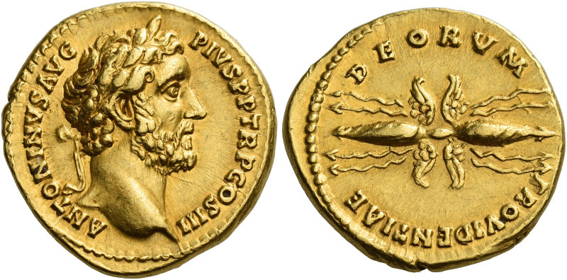 Antoninus Pius augustus, 138 – 161
Aureus 140-143, AV 20 mm, 7.24 g. ANTONINVS ...