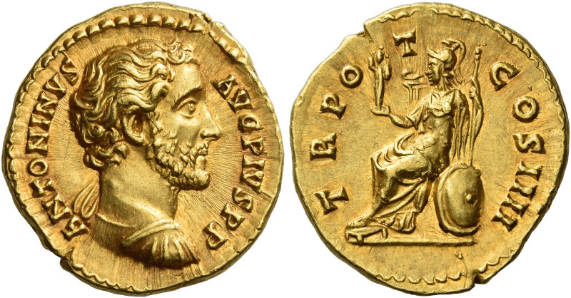 Antoninus Pius augustus, 138 – 161
Aureus 145-161, AV 19 mm, 7.25 g. ANTONINVS ...