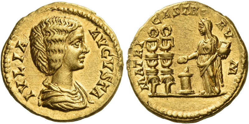 Julia Domna, wife of Septimius Severus
Aureus circa 196-211, AV 20 mm, 7.12 g. ...