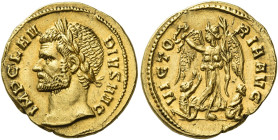 Claudius II Gothicus, 268 – 270
Aureus 268-270, AV 18 mm, 4.91 g. IMP CLAV – DIVS AVG Laureate head l. Rev. VICTO – RIA AVG Victory standing facing, ...