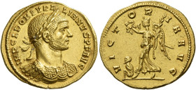 Aurelian, 270-275
Aureus, Siscia, mid 272-end 273, AV 20 mm, 4.89 g. IMP C L DOM AVRELIANVS P F AVG Laureate and cuirassed bust r. Rev. VICT – OR – I...