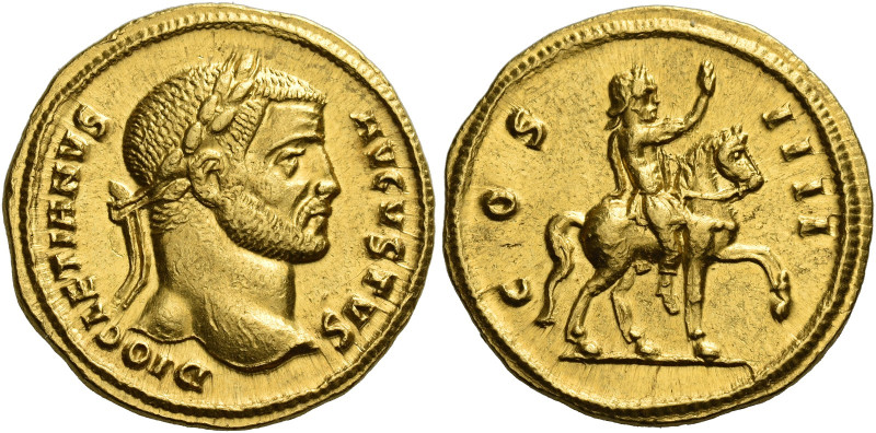 Diocletian, 284 – 305
Aureus, Cyzicus circa 290-293, AV 20 mm, 5.40 g. DIOCLETI...