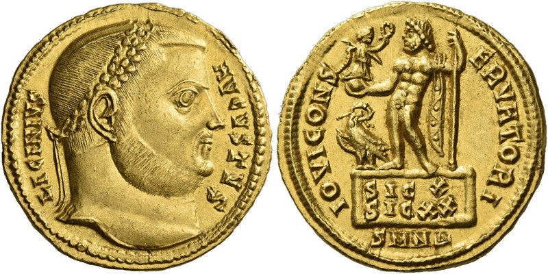 Licinius I, 308 – 324
Aureus, Nicomedia circa 317-318, AV 20 mm, 5.29 g. LICINI...