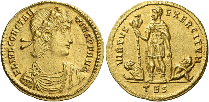 Constantius II augustus, 337 – 361
Solidus, Thessalonica 337-340, AV 22 mm, 4.4...
