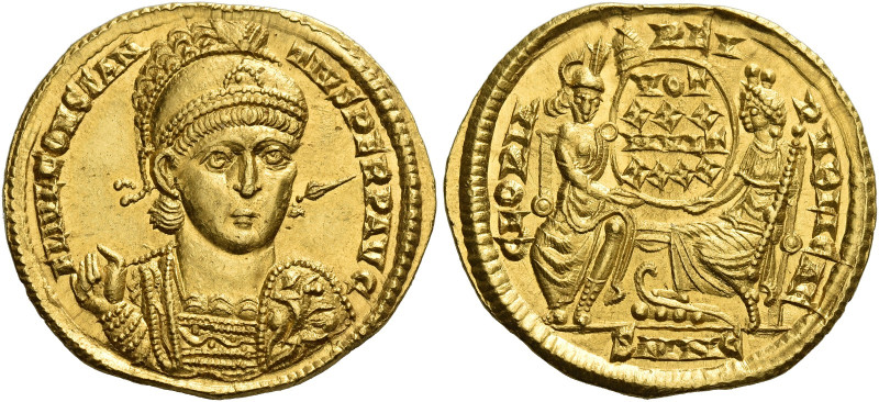 Constantius II augustus, 337 – 361
Solidus, Nicomedia 351–355, AV 22 mm, 4.32 g...
