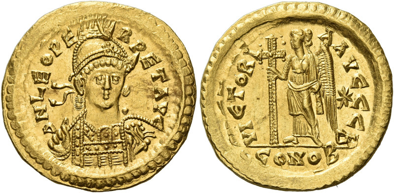 Leo I, 457 – 474
Solidus, Constantinopolis circa 462-466, AV 21 mm, 4.47 g. D N...