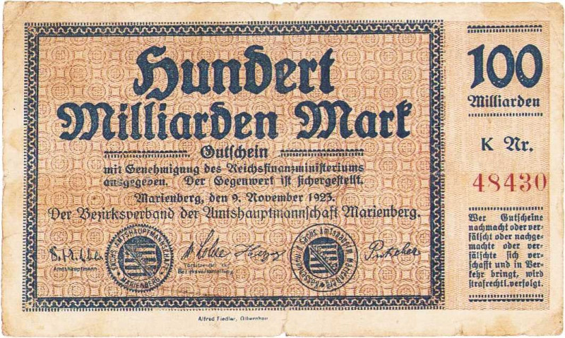 Städte und Gemeinden
Marienberg Kriegsnotgeld 10, 25 und 50 Pfennig Mai 1917, 5...