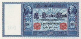 Reichsbanknoten
Lot-15 Stück Reichsbanknoten 1908-1915 20 (4x), 50 (2x), 100 (5x) und 1000 Mark (4x). Alles verschiedene Jahrgänge oder Ausgaben in g...