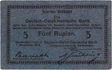 Kolonien
Lot-5 Stück 1 Rupie 1.11.1915 (2x), 1 Rupie 1.2.1916, 1 Rupie 1.7.1917 (Buschnote) und 5 Rupien 1.11.1915. Ro. 916r, 916n, 928t, 936a, 921Ae...