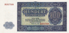 Deutsche Demokratische Republik
Lot-8 Stück Alliierte Sowjetische Militäradministration 1948. 1 Rentenmark, 10 und 50 Reichsmark mit Kupon. 1, 10, 50...
