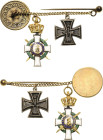 Miniaturen, Miniaturketten und Miniaturspangen
Miniaturkette mit 2 Auszeichnungen Preußen- Eisernes Kreuz 1914 2. Klasse. Verliehen 1914-1920. Buntme...