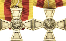 Orden deutscher Länder Baden
Verdienstkreuz Verliehen 1889-1918. Goldbronze vergoldet. 42,5 x 42,5 mm, 21,48 g. Am neueren Band OEK 160 Nimmergut 197...