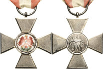 Orden deutscher Länder Preußen
Roter-Adler-Orden, Kreuz 4. Klasse Verliehen 1879-1918. Silber. 39 x 39 mm, 18,38 g. Am Band OEK 1704 Nimmergut 2216 L...