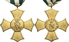 Orden deutscher Länder Sachsen
Allgemeines Ehrenkreuz ohne Schwertern Verliehen 1876-1918. Bronze, vergoldet. 39 x 39 mm, 17,37 g. Am neuen Band OEK ...