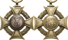 Orden deutscher Länder Sachsen
Erinnerungskreuz für freiwillige Krankenpflege im Kriege "1870/1871" Verliehen 1870/71. Bronze, ohne Emaillierung, 27 ...