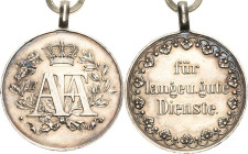 Orden deutscher Länder Sachsen
Dienstauszeichnung 2. Klasse für 15 Dienstjahre der Unteroffiziere und Soldaten Verliehen 1874-1913. Silber, Durchmess...