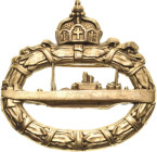 Orden des Deutschen Reiches
U-Boot-Kriegsabzeichen Verliehen nach 1920. Hohlprägung, broschiert, Bronze vergoldet. 50 x 48,5 mm, 6,44 g OEK 3285 Nimm...