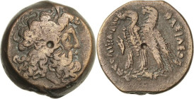 Ägypten Königreich der Ptolemäer
Ptolemaios VI., Philometor 180-145 v. Chr Bronze, Alexandria Kopf des Zeus Ammon nach rechts / Zwei Adler nebeneinan...