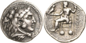 Makedonien Könige von Makedonien
Alexander III. 336-323 v. Chr Tetradrachme 317/316 v. Chr. (= Jahr 30), Ake/Phoenicia Posthume Prägung. Herakleskopf...