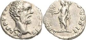 Kaiserzeit
Clodius Albinus 193/195-197 Denar 194/195, Rom Kopf nach rechts, D CL SEPT ALBIN CAES / Saeculum Frugiferum steht mit Dreizack und Caduceu...