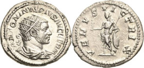 Kaiserzeit
Caracalla 198-217 Antoninian 213/217, Rom Brustbild mit Lorbeerkranz nach rechts, ANTONINVS PIVS AVG GERM / Venus steht mit Victoriola nac...