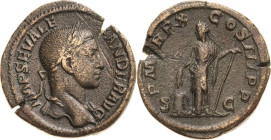 Kaiserzeit
Severus Alexander 222-235 Sesterz 231, Rom Kopf mit Lorbeerkranz nach rechts, IMP ALEXANDER PIVS AVG / Annona nach links, P M TR P X COS I...