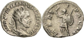 Kaiserzeit
Aemilianus 253 Antoninian 253, Rom Brustbild mit Strahlenkrone nach rechts, IMP AEMILIANVS PIVS FEL AVG / Mars nach links, MARTI PACIF RIC...