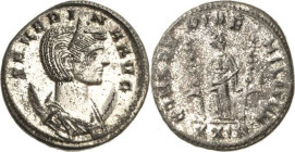 Kaiserzeit
Severina, Gattin des Aurelianus Antoninian 274/275, Rom Brustbild auf Mondsichel nach rechts, SEVERINA AVG / Concordia mit Feldzeichen nac...